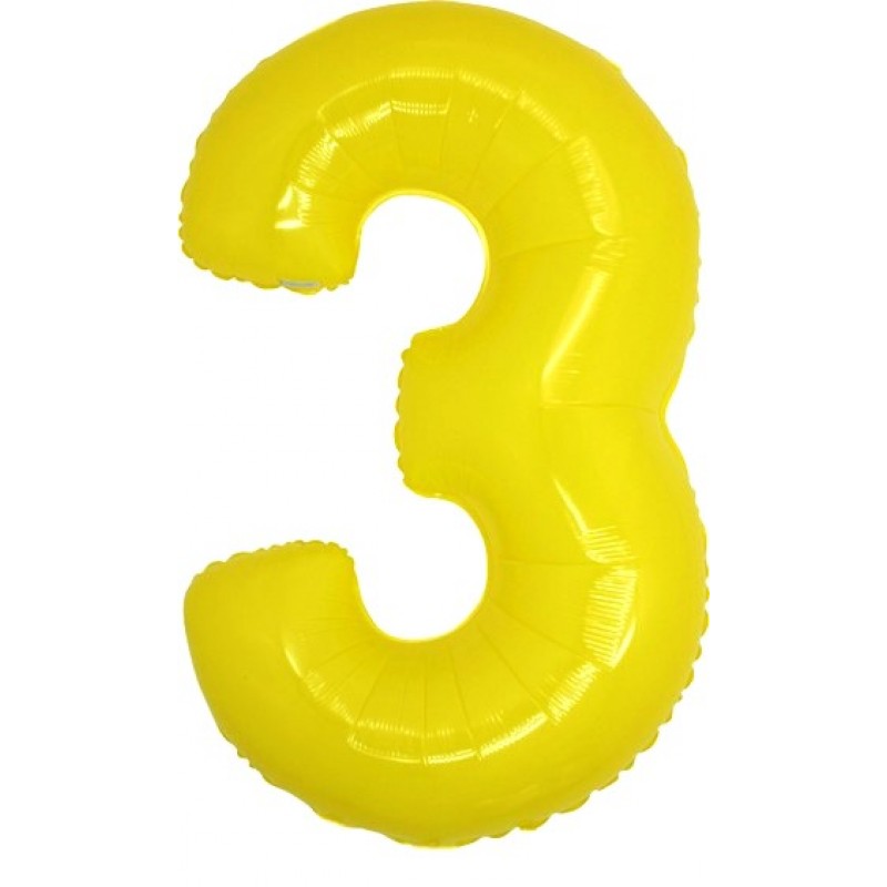 40" Numero 3 Giallo Neon